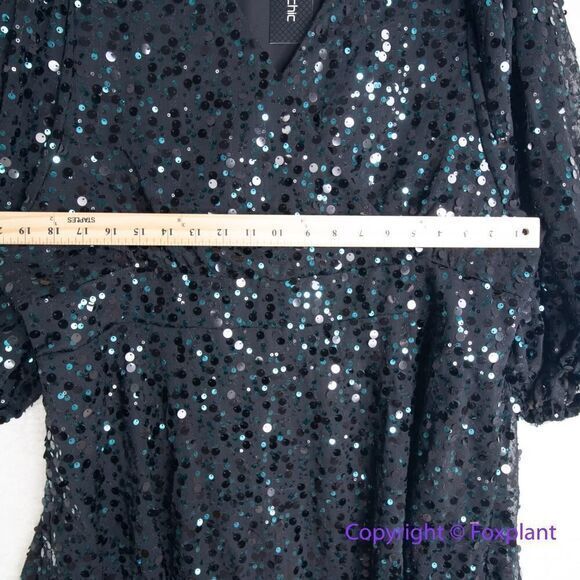 New! City Chic Scattered Glow Dress‎ - emerald, size M/18 - Picture 7 of 16